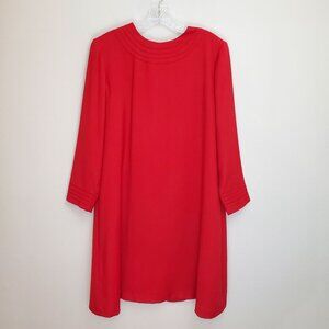 Vintage Leo Narducci red long sleeve shift dress